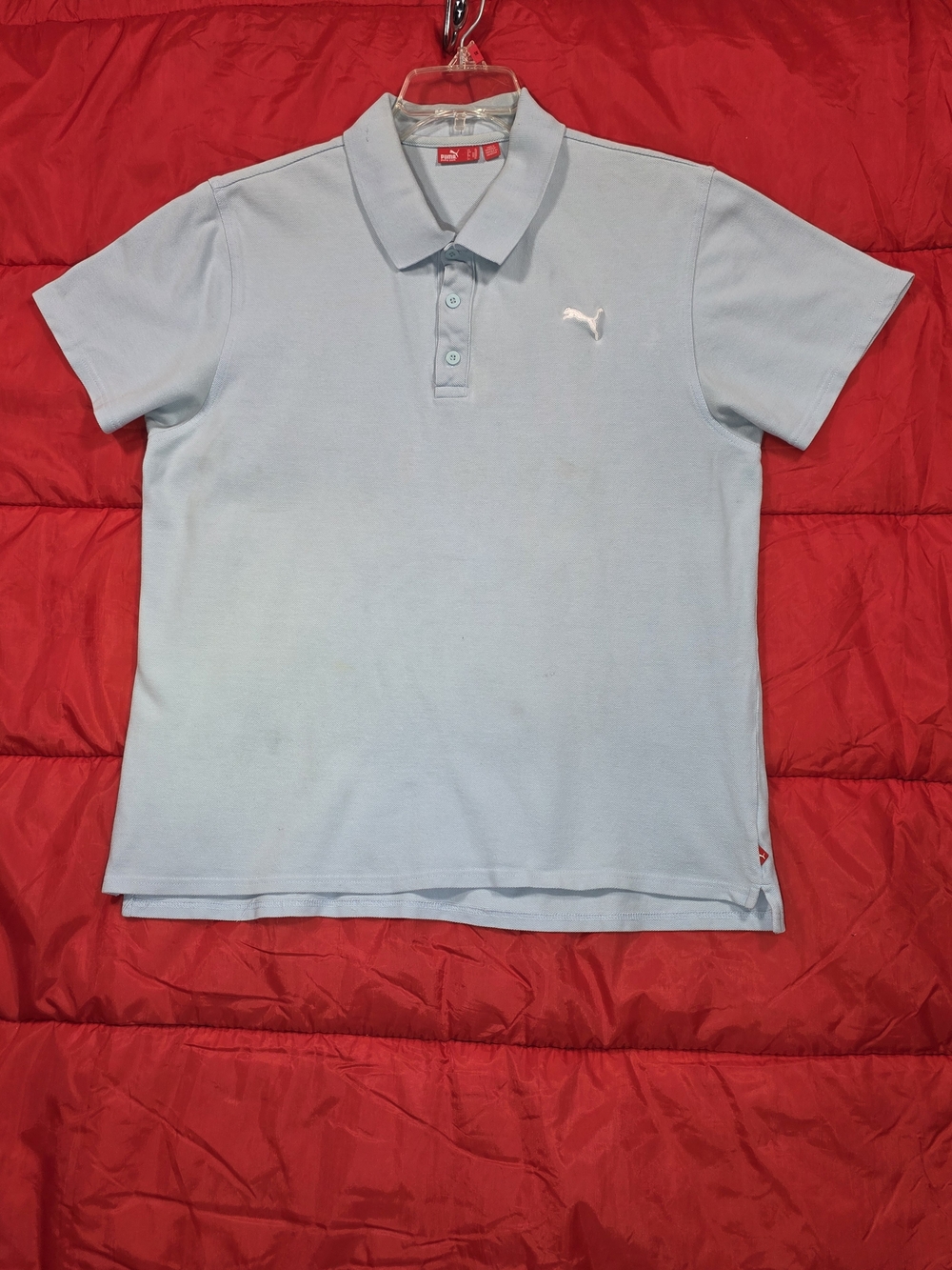 Puma Men’s Sky Blue Polo Shirt with Embroidered Logo